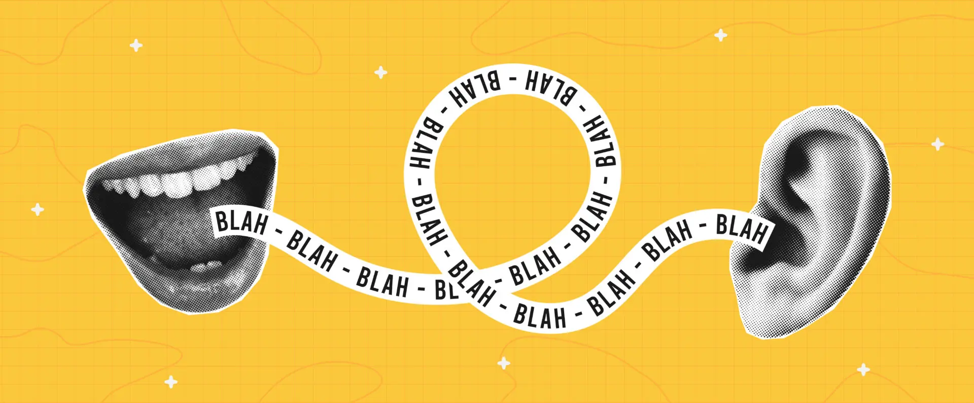 Blah blah halftone collage